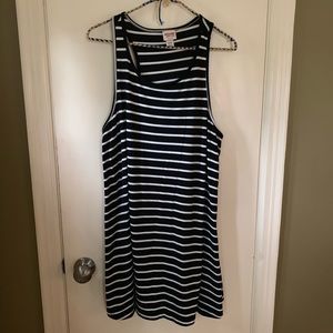 Striped racerback swing tank dress